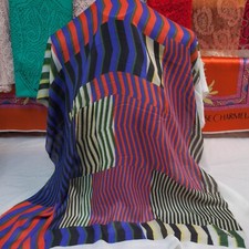 Kenzo authentic modal & cashmere fabric Logo  Geometreic 170 x 70cm Defect