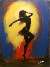 Abstract Woman Silhouette Fire