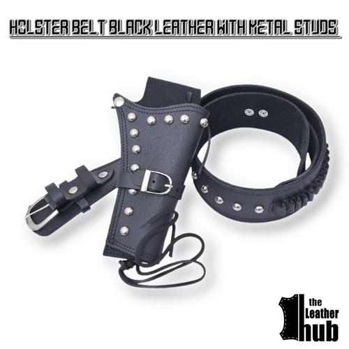 Ceinture western cuir noire - western,