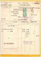 TOURS (37) METAL HARDWARE ""Sté François HUET"" Voyagée stamped in 1948
