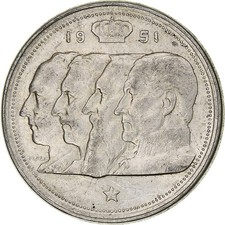 Belgique, Baudouin, 100 Frank, 1951, Bruxelles, Argent, TTB, KM:139
