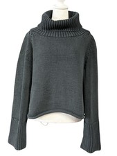 Y’s Yohji Yamamoto Women’s Oversized Turtleneck Sweater Black Cotton Japan Sz 3