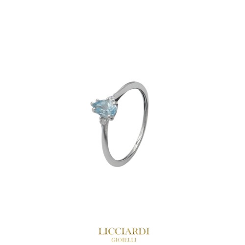 Bague femme goutte blanc - or,