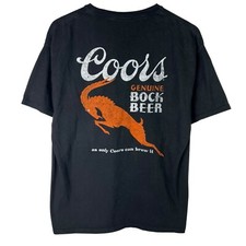Coors Banquet Mens Sz L Shirt Blue Logo Rodeo Bull Beer Short Sleeve Tee Graphic