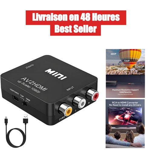 Convertisseur rca vers hdmi - vers,