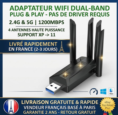 Clé wifi puissante 1200mbps - wifi,