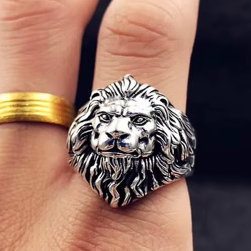 Bague lion ajustable - lion, bijou