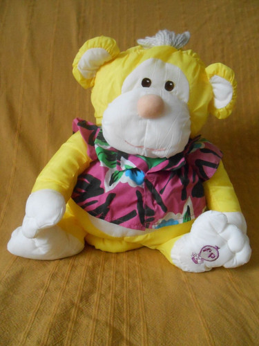 Peluche doudou singe jaune