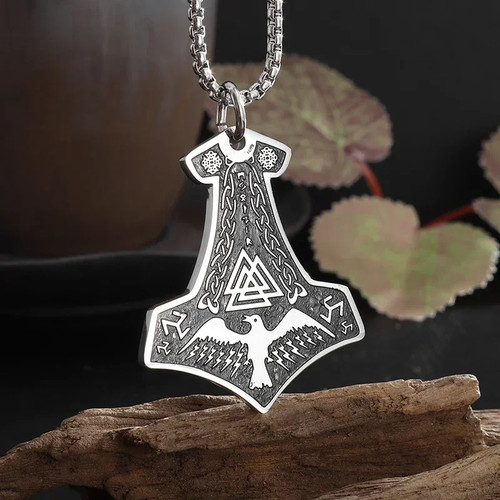 Marteau viking argenté - marteau,