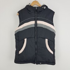 Roxy Womens Size S 10 Black X-Series Puffer Vest Hooded Pockets 4000MM