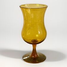 Photophore vase candle holder - blown glass bullé - DLG Biot - amber - 33.5 cm