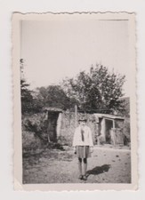 Antique Photo ?️ Girl Coat Fur Collar Stone Vintage 1950s