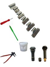 150 Masses Jantes Alu + 100 Valves + Tire Valve + Démonte Obus + Graisse + Pince