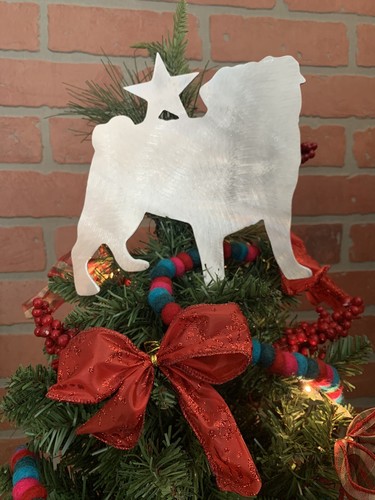 Pug with star - star,, tree