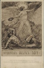 Tuck WWI Era "Wounded Allies Day" Postcard Belgian Artist Signed Pierre Paulus