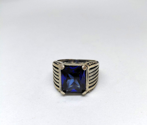 Bague zirconium bleu t59 - bague,