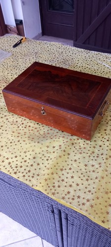 Ancien coffret bois acajou - en,