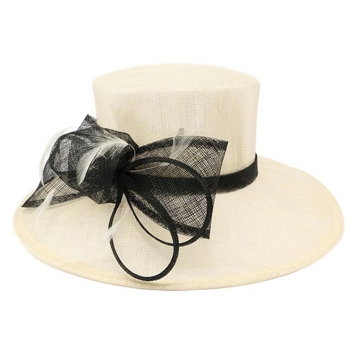 Chapeau mariage ivoire noir - mariage, et