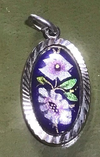 Pendentif émaux limoges serti - pendentif,