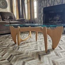 Signed Nathan Hunter Design 10/07 Trapezoid Coffee Table Noguchi Inspired