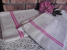 2 ANCIENS TORCHONS CHANVRE X