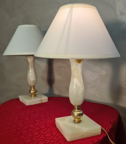 Paire lampes marbre - paire,
