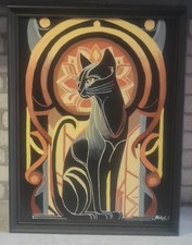 peinture chat art deco
