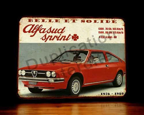 Plaque métal alfa romeo - métal,