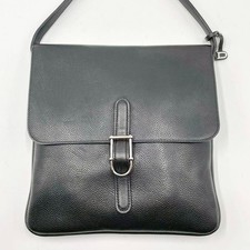 DELVAUX Sacoche All Leather Black All-leather D-slide buckle shoulder bag