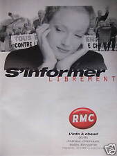 ADVERTISEMENT 2000 RADIO MONTE CARLO RMC INFORM YOURSELF FREELY HOT INFO 5H/9H00