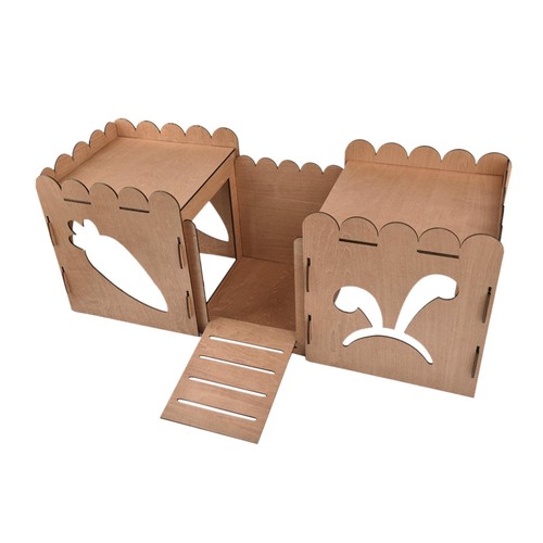 Cachette lapin bois lit - lapin,