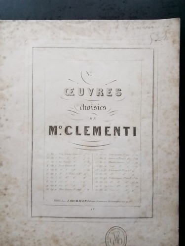 Partition ancienne clementi - -,