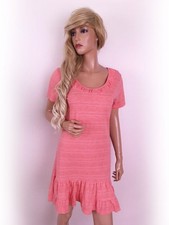 ✨ PAPRIKA Robe Mini pour Femmes Orange M Manches courtes Encolure ronde ✨