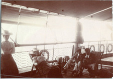 France, Le Havre, passengers on deckchairs vintage print citrate print 6
