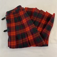 Geoffrey Tailor Highland Crafts Royal Mile Scotland Pure Wool Plaid Kilt Red