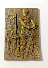 Age of Discovery Old Rare  bronze medal Plaque  Pedro Álvares CABRAL