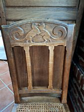 lot de 6 chaises cannèes, bois, joli decor animaux au dossier, style ancien