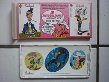 MORRIS   / LUCKY LUKE /  ETUI CARTON 4 CARTES  SUCHARD  2    AVEC AUTOCOLLANTS