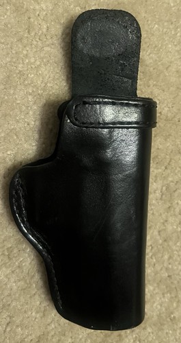 New black leather gun holster - black,