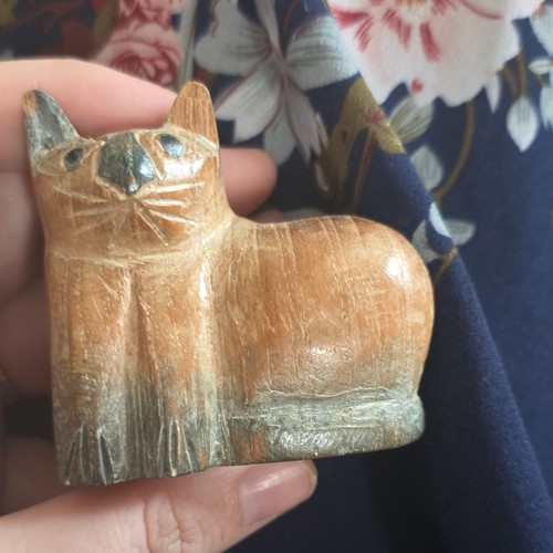 Statuette chat bois - statuette, en