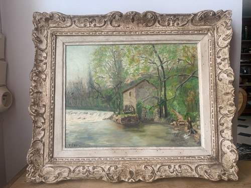 Ancienne peinture huile sur - peinture,