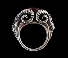 Baphomet Ring, Sterling Silver Baphomet Ring, Goat Ram Devil Lucifer