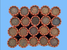 Unsearched ~ Wheat Penny Rolls ~ Indian Cent On End ~ Estate Purchase ~ ONE ROLL