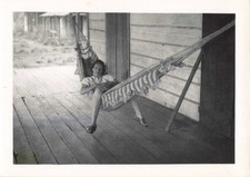 OLD GUIANA PHOTO ~1950 YOUNG WOMAN RESTING IN HER HAMMOCK