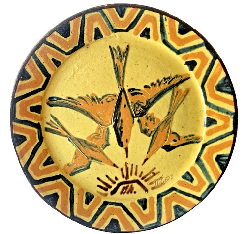 Assiette signée gery à st - signée,