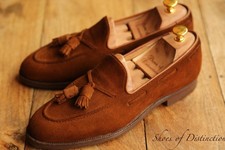 Crockett & Jones Cavendish 2 Brown Suede Tasselled Shoes Loafers Men UK 7 E US 8