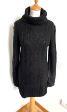 dress size 38/40 wool sweater anthracite / black straight sleeve big turtleneck 699!