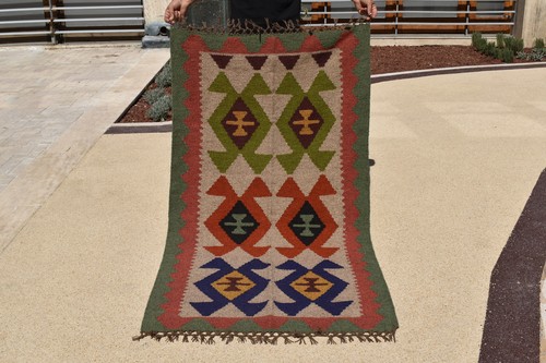 Tapis vintage laine oushak - laine,