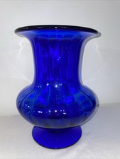 Magnifique ancien Vase Bleu cobalt en Verre -  28,3 cm
