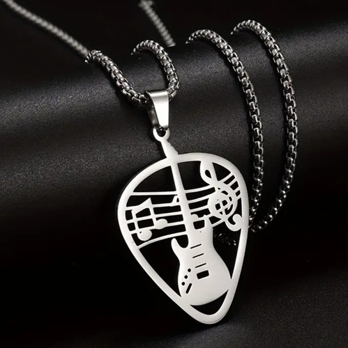 Collier pendentif guitare - collier,